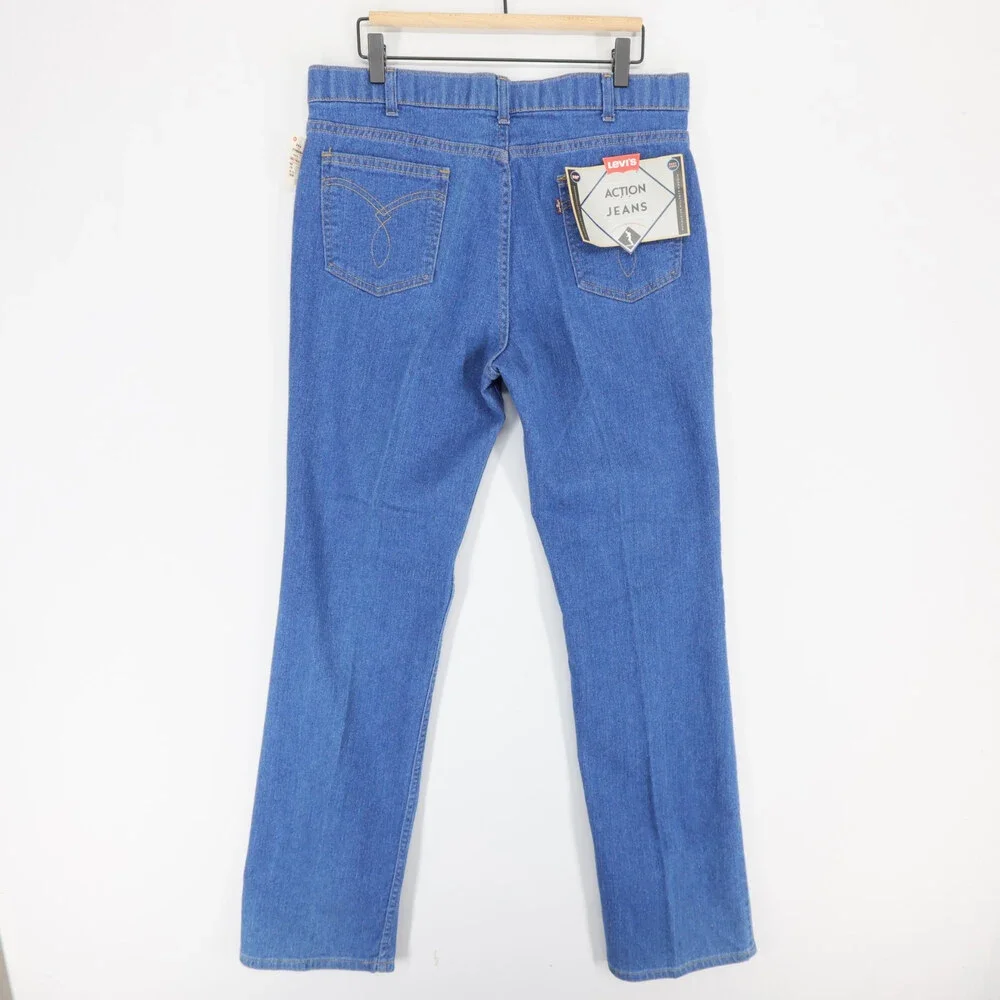 Vintage Levis Action Jeans Mens 36x34 Blue Made In USA Stretch Denim
